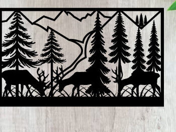 Intra απο ξύλο plywood  Χρώμα wenge 3mm-4mm πάχος - Κυνήγι ελαφιών ές επιγραφές Επιγραφές λέιζερ Δίασταση 40x50 cm INTRAFABR-122684078 - Image 1