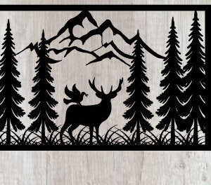 Intra απο ξύλο plywood  Χρώμα wenge 3mm-4mm πάχος - Κυνήγι ελαφιών ές επιγραφές Επιγραφές λέιζερ Δίασταση 40x50 cm INTRAFABR-122684088