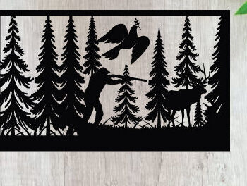 Intra απο ξύλο plywood  Χρώμα wenge 3mm-4mm πάχος - Κυνήγι ελαφιών ές επιγραφές Επιγραφές λέιζερ Δίασταση 40x50 cm INTRAFABR-113650742 - Image 1