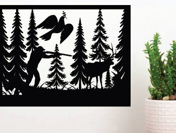 Intra απο ξύλο plywood  Χρώμα wenge 3mm-4mm πάχος - Κυνήγι ελαφιών ές επιγραφές Επιγραφές λέιζερ Δίασταση 40x50 cm INTRAFABR-113650742 - Image 2