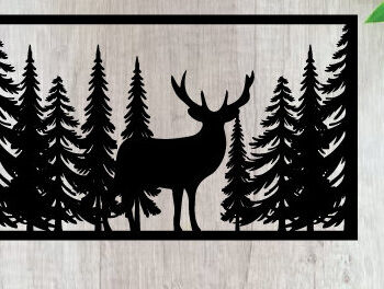 Intra απο ξύλο plywood  Χρώμα wenge 3mm-4mm πάχος - Κυνήγι ελαφιών ές επιγραφές Επιγραφές λέιζερ Δίασταση 40x50 cm INTRAFABR-113650814 - Image 1