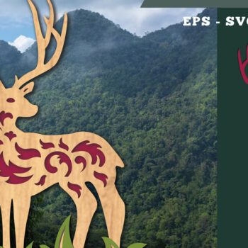 Intra απο ξύλο plywood Χρώμα wenge 3mm-4mm πάχος - Deer in Forest Decoration Δίασταση 20x20 cm INTRAFABR-112275737 - Image 1