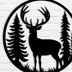 Intra απο ξύλο plywood  Χρώμα wenge 3mm-4mm πάχος - Διακόσμηση τοίχου με λέιζερ ελάφια DXF Δίασταση 40x50 cm INTRAFABR-94664791