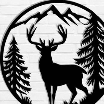 Intra απο ξύλο plywood Χρώμα wenge 3mm-4mm πάχος - Deer Decor Wall , DXF Δίασταση 40x50 cm INTRAFABR-94665576 - Image 1