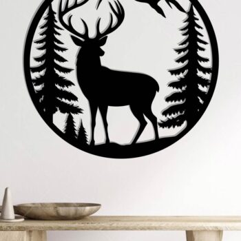 Intra απο ξύλο plywood Χρώμα wenge 3mm-4mm πάχος - Deer Decor Wall , DXF Δίασταση 40x50 cm INTRAFABR-96736247 - Image 2