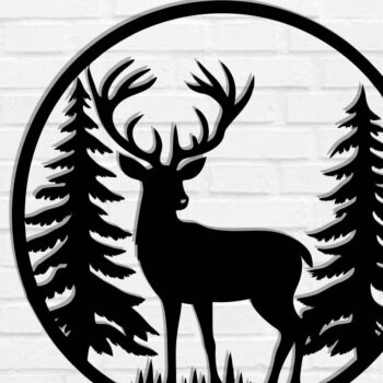 Intra απο ξύλο plywood Χρώμα wenge 3mm-4mm πάχος - Deer Decor Wall , DXF Δίασταση 40x50 cm INTRAFABR-94662425 - Image 1