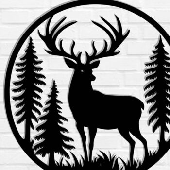 Intra απο ξύλο plywood Χρώμα wenge 3mm-4mm πάχος - Deer Decor Wall , DXF Δίασταση 40x50 cm INTRAFABR-96516778 - Image 1