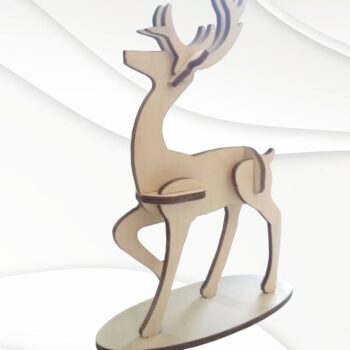 Intra απο ξύλο plywood  Χρώμα wenge 3mm-4mm πάχος - Μοτίβο κοπής με λέιζερ ελαφιών. Σχεδιασμός Laser Δίασταση 143x100 cm INTRAFABR-96516773 - Image 5