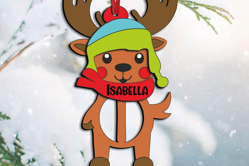 Intra απο ξύλο plywood  Χρώμα wenge 3mm-4mm πάχος - Ελάφια γράμμα I Χριστουγεννιάτικο στολίδι διακοπές Δίασταση 6x6 cm INTRAFABR-96516962