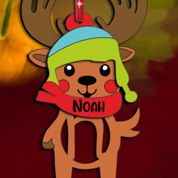 Intra απο ξύλο plywood  Χρώμα wenge 3mm-4mm πάχος - Ελάφια γράμμα N Χριστουγεννιάτικο στολίδι διακοπές Δίασταση 6x6 cm INTRAFABR-96516938 - Image 3