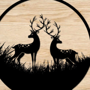 Intra απο ξύλο plywood  Χρώμα wenge 3mm-4mm πάχος - Deer Merry Christmas Big Wall Art Δίασταση 40x50 cm INTRAFABR-94677149