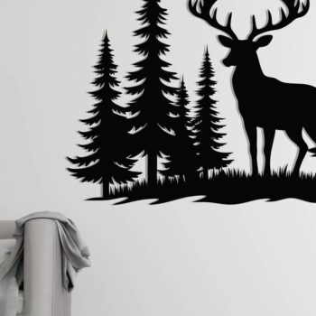 Intra απο ξύλο plywood Χρώμα wenge 3mm-4mm πάχος - Deer Metal Sign , Αρχεία Dxf Δίασταση 30x40 cm INTRAFABR-57779512 - Image 3