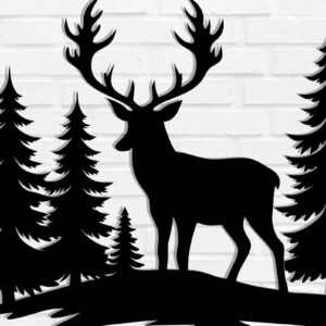 Intra απο ξύλο plywood  Χρώμα wenge 3mm-4mm πάχος - Deer Metal Sign , Αρχεία Dxf Δίασταση 30x40 cm INTRAFABR-123766790