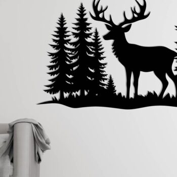 Intra απο ξύλο plywood  Χρώμα wenge 3mm-4mm πάχος - Deer Metal Sign , Αρχεία Dxf Δίασταση 30x40 cm INTRAFABR-123766503 - Image 3