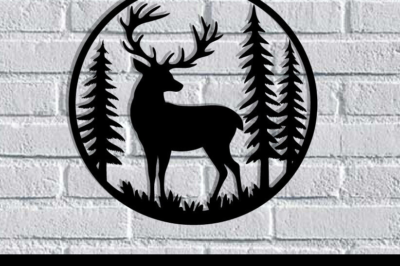 Intra απο ξύλο plywood  Χρώμα wenge 3mm-4mm πάχος - Deer Metal Art Wall Art Δίασταση 40x50 cm INTRAFABR-123377371