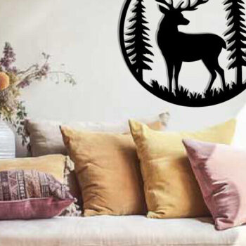 Intra απο ξύλο plywood  Χρώμα wenge 3mm-4mm πάχος - Deer Metal Art Wall Art Δίασταση 40x50 cm INTRAFABR-123377371 - Image 2