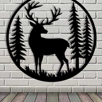 Intra απο ξύλο plywood  Χρώμα wenge 3mm-4mm πάχος - Deer Metal Art Wall Art Δίασταση 40x50 cm INTRAFABR-123377371 - Image 3