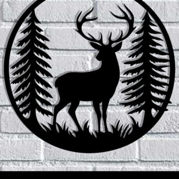 Intra απο ξύλο plywood  Χρώμα wenge 3mm-4mm πάχος - Deer Metal Art Wall Art Δίασταση 40x50 cm INTRAFABR-123376713 - Image 1