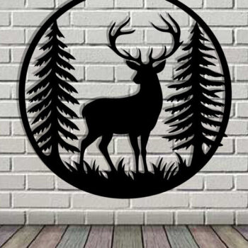 Intra απο ξύλο plywood  Χρώμα wenge 3mm-4mm πάχος - Deer Metal Art Wall Art Δίασταση 40x50 cm INTRAFABR-123376713 - Image 3
