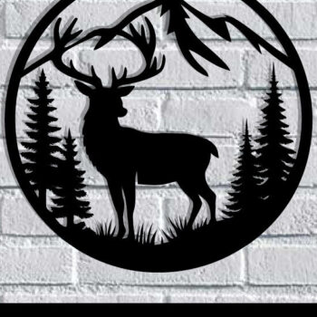 Intra απο ξύλο plywood Χρώμα wenge 3mm-4mm πάχος - Deer Metal Art Wall Art Δίασταση 40x50 cm INTRAFABR-123376707 - Image 1