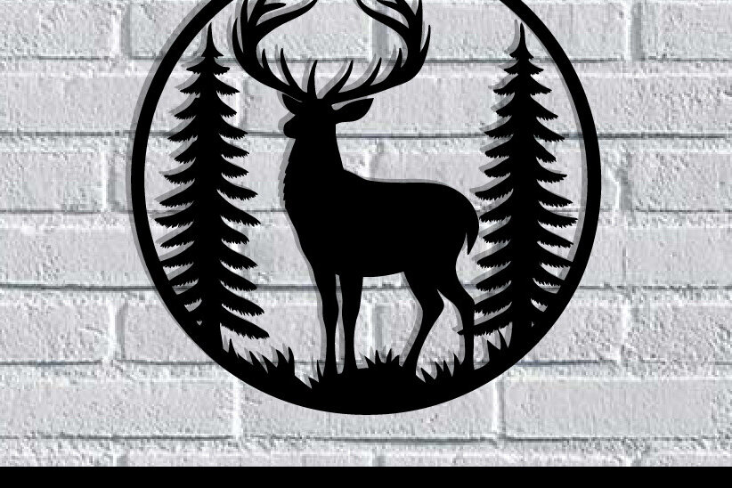 Intra απο ξύλο plywood  Χρώμα wenge 3mm-4mm πάχος - Deer Metal Art Wall Art Δίασταση 40x50 cm INTRAFABR-91443448