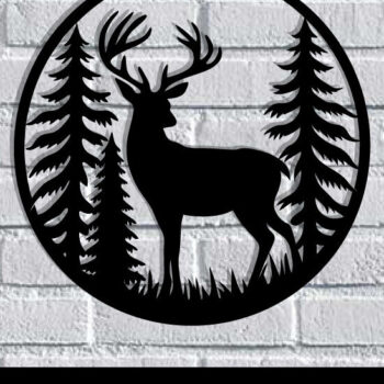 Intra απο ξύλο plywood  Χρώμα wenge 3mm-4mm πάχος - Deer Metal Art Wall Art Δίασταση 40x50 cm INTRAFABR-91443514 - Image 3