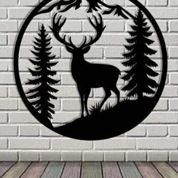 Intra απο ξύλο plywood  Χρώμα wenge 3mm-4mm πάχος - κοπής με λέιζερ ού τοίχου Deer Δίασταση 40x50 cm INTRAFABR-91443575 - Image 3