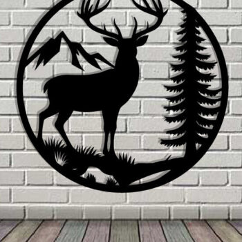 Intra απο ξύλο plywood  Χρώμα wenge 3mm-4mm πάχος - κοπής με λέιζερ ού τοίχου Deer Δίασταση 40x50 cm INTRAFABR-91443619 - Image 1