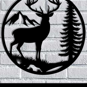 Intra απο ξύλο plywood  Χρώμα wenge 3mm-4mm πάχος - κοπής με λέιζερ ού τοίχου Deer Δίασταση 40x50 cm INTRAFABR-91443619 - Image 3