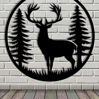 Intra απο ξύλο plywood  Χρώμα wenge 3mm-4mm πάχος - κοπής με λέιζερ ού τοίχου Deer Δίασταση 40x50 cm INTRAFABR-91443677 - Image 3