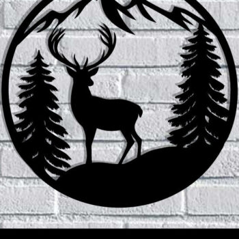 Intra απο ξύλο plywood  Χρώμα wenge 3mm-4mm πάχος - κοπής με λέιζερ ού τοίχου Deer Δίασταση 40x50 cm INTRAFABR-91442586 - Image 1