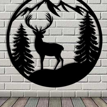 Intra απο ξύλο plywood  Χρώμα wenge 3mm-4mm πάχος - κοπής με λέιζερ ού τοίχου Deer Δίασταση 40x50 cm INTRAFABR-91442586 - Image 3