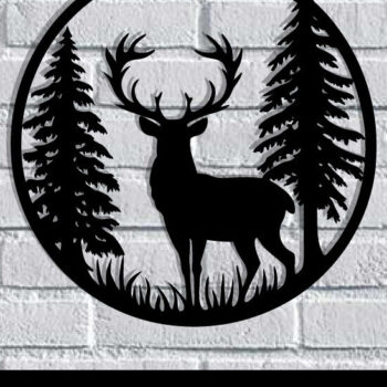 Intra απο ξύλο plywood  Χρώμα wenge 3mm-4mm πάχος - κοπής με λέιζερ ού τοίχου Deer Δίασταση 40x50 cm INTRAFABR-91442659 - Image 1