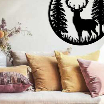 Intra απο ξύλο plywood  Χρώμα wenge 3mm-4mm πάχος - κοπής με λέιζερ ού τοίχου Deer Δίασταση 40x50 cm INTRAFABR-91442659 - Image 2