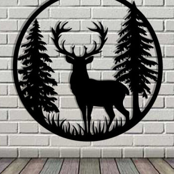 Intra απο ξύλο plywood  Χρώμα wenge 3mm-4mm πάχος - κοπής με λέιζερ ού τοίχου Deer Δίασταση 40x50 cm INTRAFABR-91442659 - Image 3