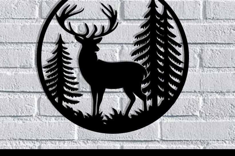 Intra απο ξύλο plywood  Χρώμα wenge 3mm-4mm πάχος - κοπής με λέιζερ ού τοίχου Deer Δίασταση 40x50 cm INTRAFABR-91443073