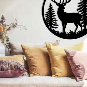 Intra απο ξύλο plywood  Χρώμα wenge 3mm-4mm πάχος - κοπής με λέιζερ ού τοίχου Deer Δίασταση 40x50 cm INTRAFABR-91443073 - Image 2