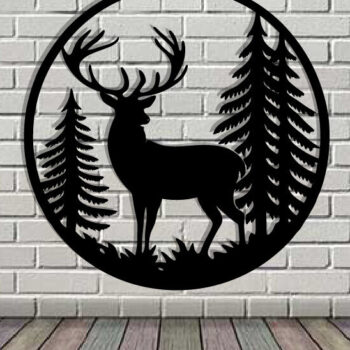 Intra απο ξύλο plywood  Χρώμα wenge 3mm-4mm πάχος - κοπής με λέιζερ ού τοίχου Deer Δίασταση 40x50 cm INTRAFABR-91443073 - Image 3