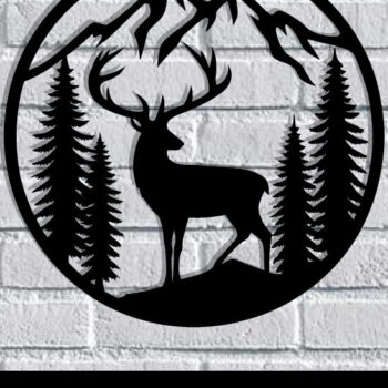 Intra απο ξύλο plywood  Χρώμα wenge 3mm-4mm πάχος - κοπής με λέιζερ ού τοίχου Deer Δίασταση 40x50 cm INTRAFABR-91443137 - Image 1