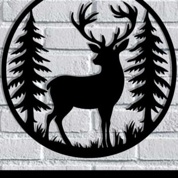 Intra απο ξύλο plywood  Χρώμα wenge 3mm-4mm πάχος - κοπής με λέιζερ ού τοίχου Deer Δίασταση 40x50 cm INTRAFABR-91443199 - Image 1