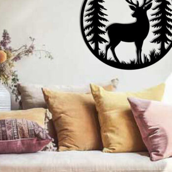 Intra απο ξύλο plywood  Χρώμα wenge 3mm-4mm πάχος - κοπής με λέιζερ ού τοίχου Deer Δίασταση 40x50 cm INTRAFABR-91443199 - Image 2