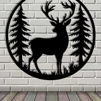 Intra απο ξύλο plywood  Χρώμα wenge 3mm-4mm πάχος - κοπής με λέιζερ ού τοίχου Deer Δίασταση 40x50 cm INTRAFABR-91443199 - Image 3