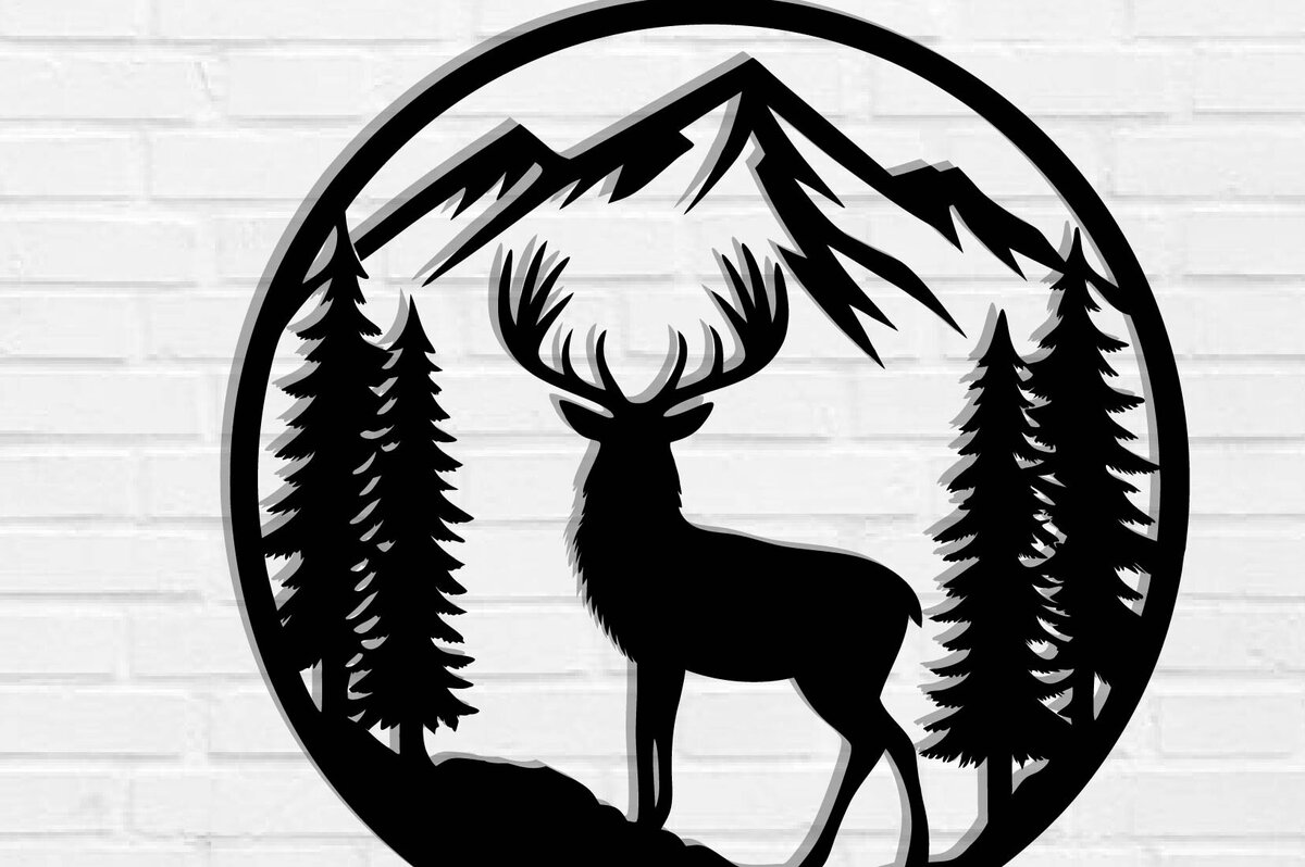 Intra απο ξύλο plywood  Χρώμα wenge 3mm-4mm πάχος - με λέιζερ ού τοίχου Deer Δίασταση 40x50 cm INTRAFABR-91443246