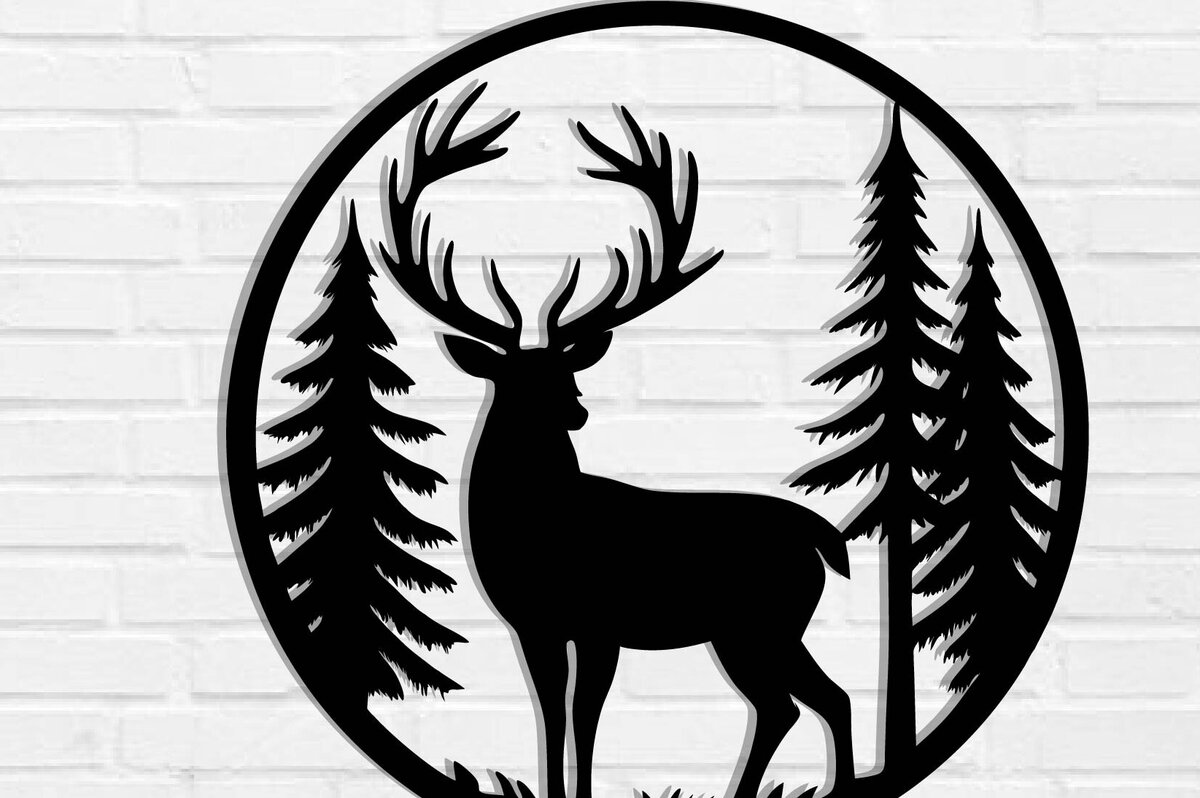 Intra απο ξύλο plywood  Χρώμα wenge 3mm-4mm πάχος - με λέιζερ ού τοίχου Deer Δίασταση 40x50 cm INTRAFABR-91443280