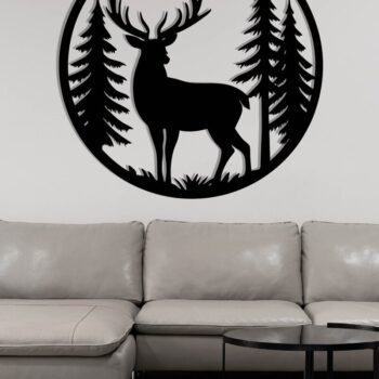 Intra απο ξύλο plywood  Χρώμα wenge 3mm-4mm πάχος - με λέιζερ ού τοίχου Deer Δίασταση 40x50 cm INTRAFABR-91443280 - Image 3