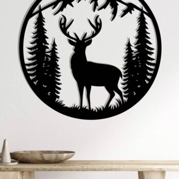 Intra απο ξύλο plywood  Χρώμα wenge 3mm-4mm πάχος - με λέιζερ ού τοίχου Deer Δίασταση 40x50 cm INTRAFABR-91443322 - Image 2