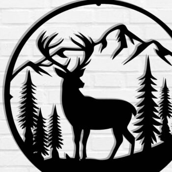 Intra απο ξύλο plywood  Χρώμα wenge 3mm-4mm πάχος - με λέιζερ ού τοίχου Deer Δίασταση 40x50 cm INTRAFABR-91442474 - Image 1