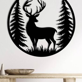 Intra απο ξύλο plywood  Χρώμα wenge 3mm-4mm πάχος - με λέιζερ ού τοίχου Deer Δίασταση 40x50 cm INTRAFABR-91429251 - Image 2