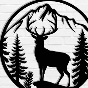 Intra απο ξύλο plywood  Χρώμα wenge 3mm-4mm πάχος - με λέιζερ ού τοίχου Deer Δίασταση 40x50 cm INTRAFABR-114078117