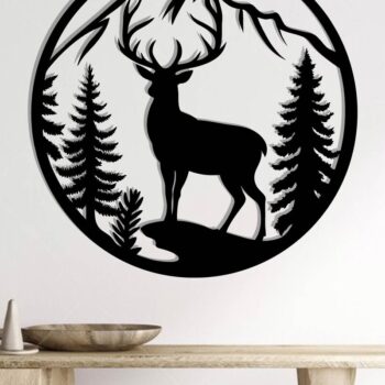 Intra απο ξύλο plywood  Χρώμα wenge 3mm-4mm πάχος - με λέιζερ ού τοίχου Deer Δίασταση 40x50 cm INTRAFABR-114078117 - Image 2